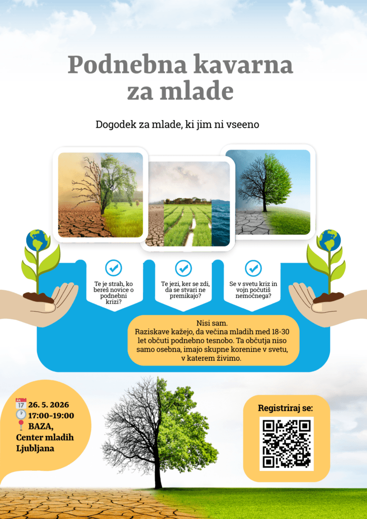 promocijski letak za Mobilne podnebne kavarne - mladi